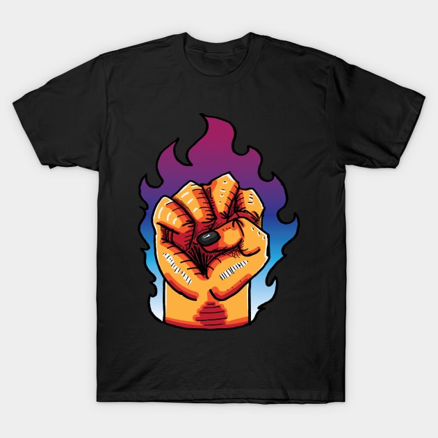 Fire Fist T-Shirt by Dragin556